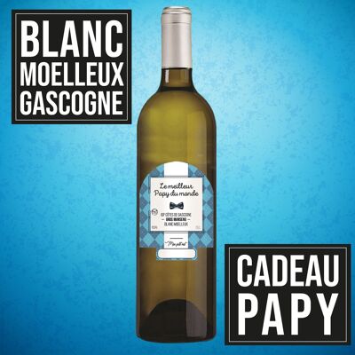 Gift wine "Best Grandpa" - IGP - Côtes de Gascogne Grand manseng sweet white 75cl