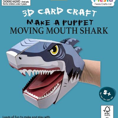 Shark Hand Puppet Craft Kit - Créez votre propre marionnette à main en carte