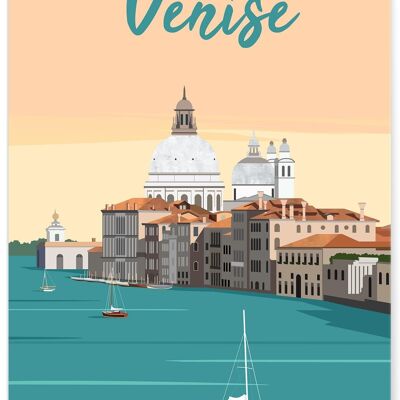 Cartel de ilustración de la ciudad de Venecia 2.