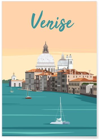 Affiche illustration de la ville de Venise 2 1