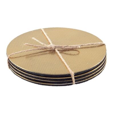 COASTER GOLD 10X10CM - SET OF 4