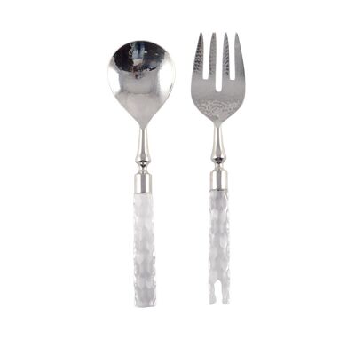 HAMMERED SILVER SALAD SERVERS