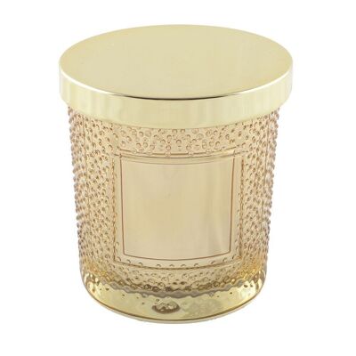 GOLDEN ROUND CANDLE WITH LID 7.8X8CM COCONUT SCENT