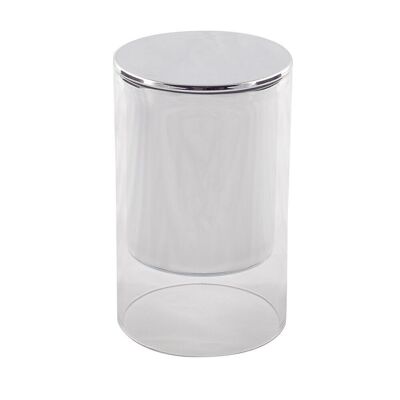 SILVER CANDLE FRAGRANCE BOIS DE OUD 7X11.3CM