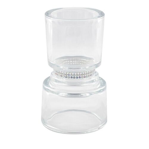 BOUGEOIR EN VERRE H15.4CM