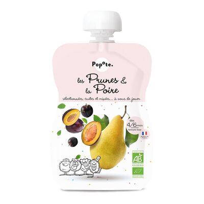 Puré de Frutas Baby Ciruelas Pera - POPOTE - Bolsa 120g