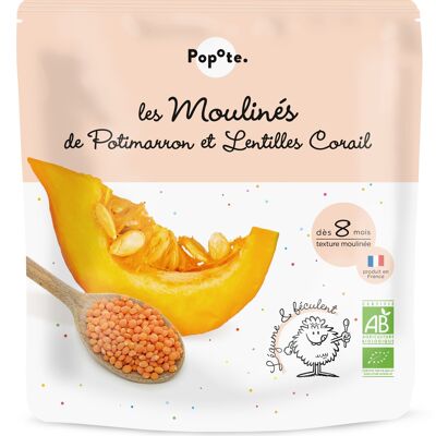 Baby Meal Mouliné Pumpkin Lentils Coral - POPOTE - 180g