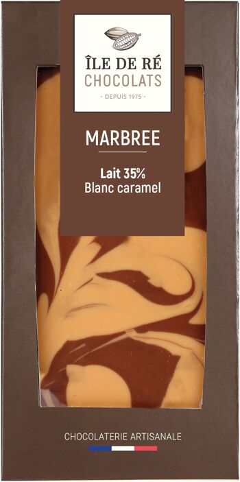 Lait 35% marbrée Blanc Caramel 100g - TABLETTES 1