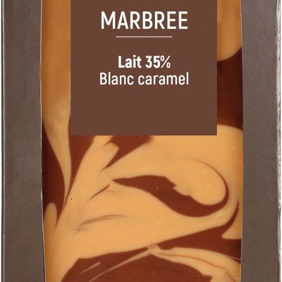 Lait 35% marbrée Blanc Caramel 100g - TABLETTES