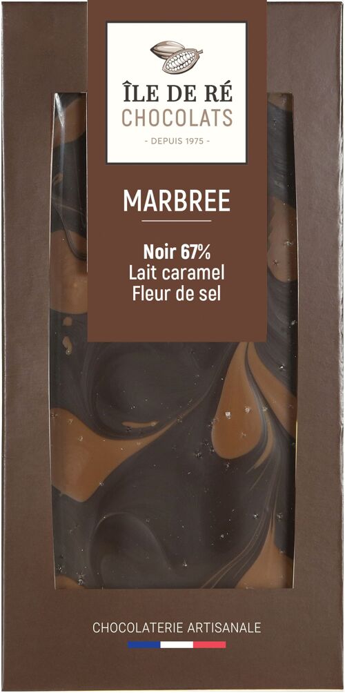 Noir 67% marbrée Lait Caramel FDS 100g - TABLETTES