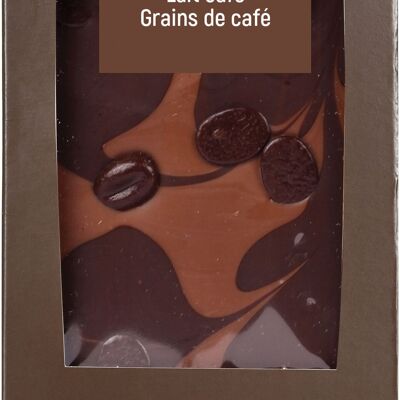 Noir 67% marbrée Lait Café Grains de Café chocolat 100g - TABLETTES