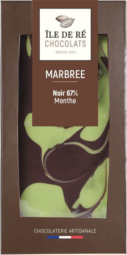 Noir 67% marbrée Menthe 100g - TABLETTES