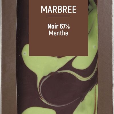 Noir 67% marbrée Menthe 100g - TABLETTES