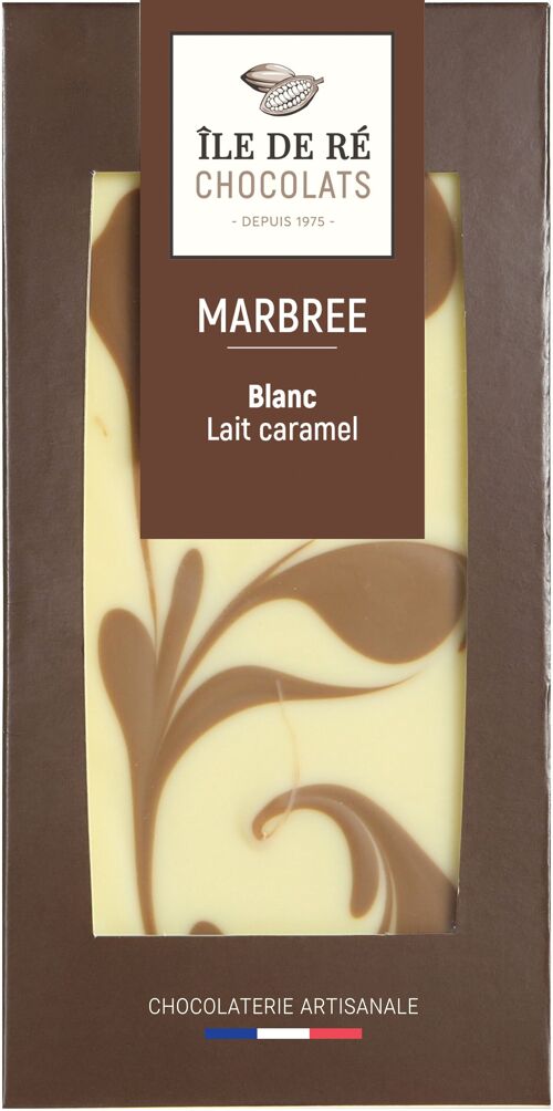 Blanc marbrée Lait Caramel 100g - TABLETTES