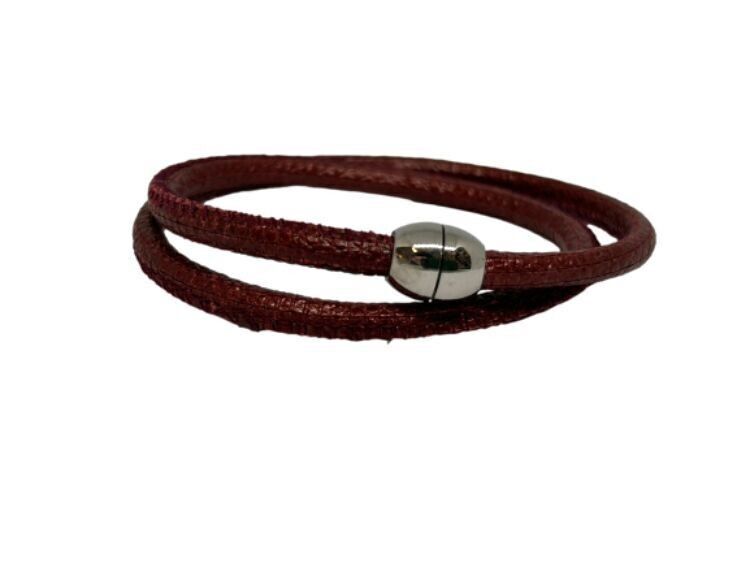 Nappalederarmband Burgunderrot