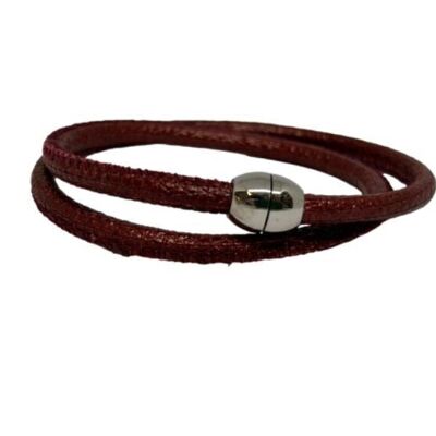 Nappa Leather Bracelet Burgundy