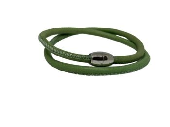 Bracelet en cuir nappa vert