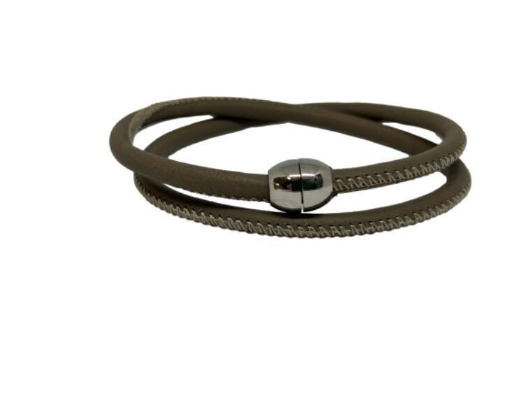 Bracciale in pelle nappa Grigia