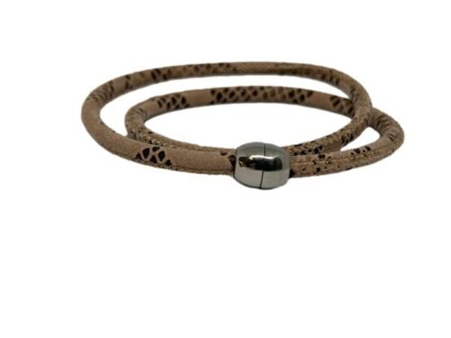 Nappa Leather bracelet Spotted Brown