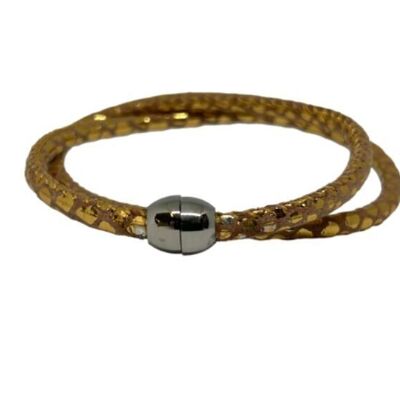 Nappa Leather bracelet Spotted Gold