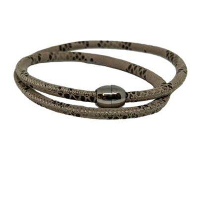 Nappa Leather Bracelet spotted Gray with Black