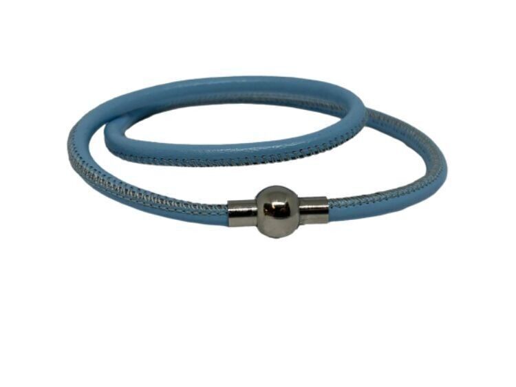 Nappalederarmband blau