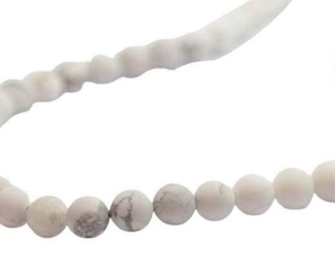 PIETRE NATURALI-8MM-TURCHESE BIANCO NATURALE SATINATO