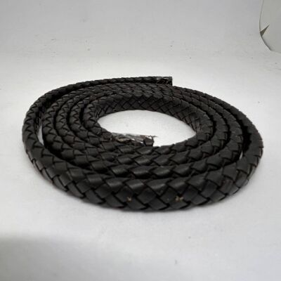 Oval Braided Cord Se/Matt black - Black 10.0x5.0mm