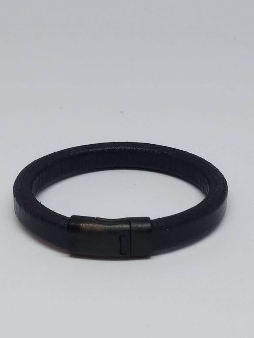 Purple Flat Leather Bracelet with MGST 92 11*7mm