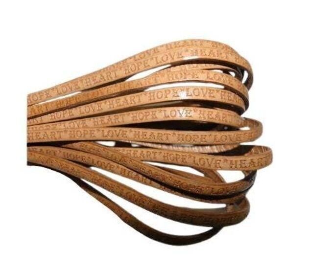CUERO PLANO REAL-5MM-ESTILO CORAZÓN HOPE LOVE-HUESO