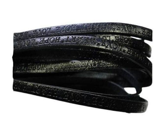 CUERO PLANO REAL-5MM-ESTILO CORAZÓN HOPE LOVE-AZUL OSCURO