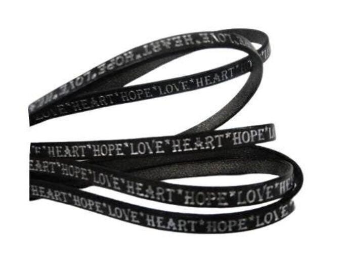 CUERO PLANO REAL-5MM-ESTILO CORAZÓN HOPE LOVE-GRIS