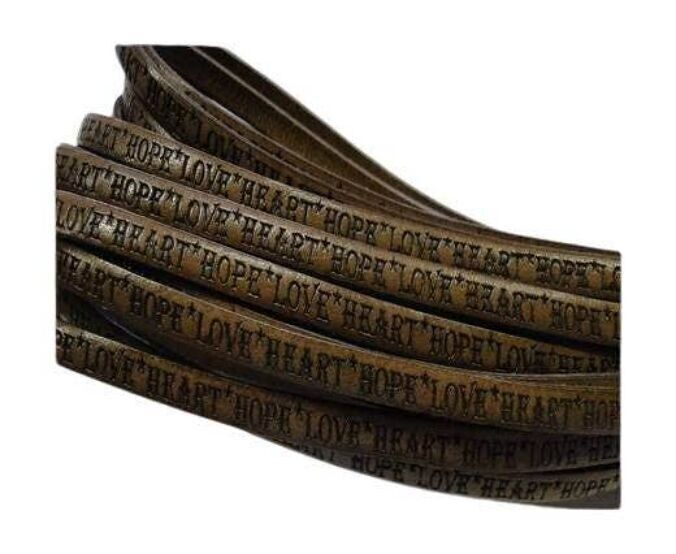 CUERO PLANO REAL-5MM-ESTILO CORAZÓN HOPE LOVE-NUT-NATURAL
