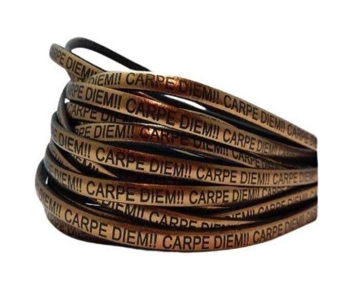 ECHTES FLACHLEDER-CARPIDIEM-BRONZE