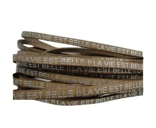 REAL FLAT LEATHER-LA VIE EST BELLE-SILVER-BEIGE