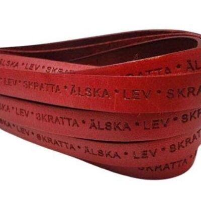 VERA PELLE PIATTA-LEV SKRATTA ÄLSKA-10MM- ROSSO