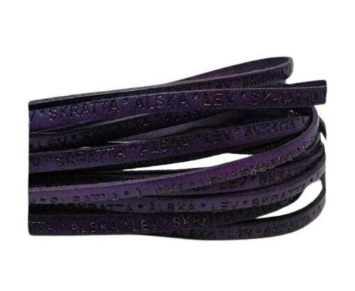 REAL FLAT LEATHER-LEV SKRATTA ÄLSKA-5MM-PURPLE