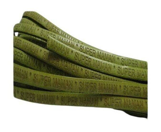 ECHTES FLACHLEDER-SUPER MAMAN-GRÜN 5 MM