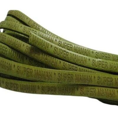 VERA PELLE PIATTO-SUPER MAMAN-VERDE 5 MM