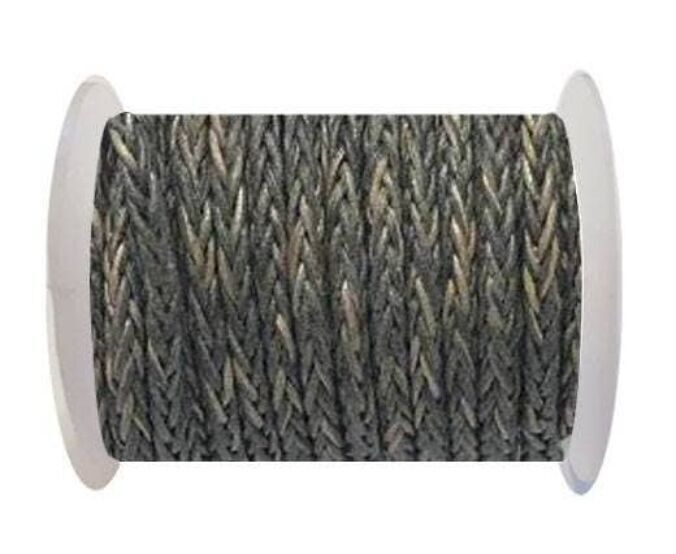 RUNDE GEFLOCHTENE BOLO-KORDEL – 4 MM – VINTAGE-GRAU