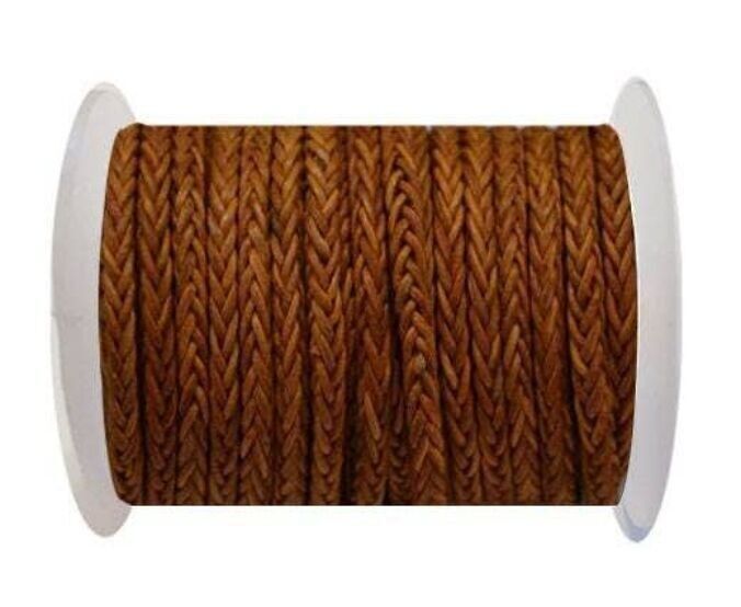 RUNDE GEFLOCHTENE BOLO-KORDEL – 4 MM – VINTAGE ROT