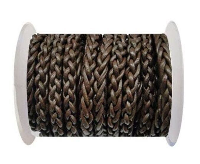 RUNDE GEFLOCHTENE BOLO-KORDEL – 6MM-SE KAFFEE