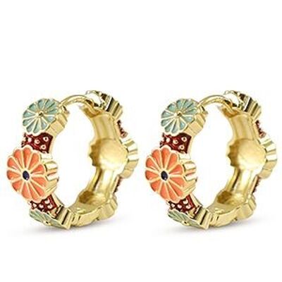 Earrings Enamel Flower