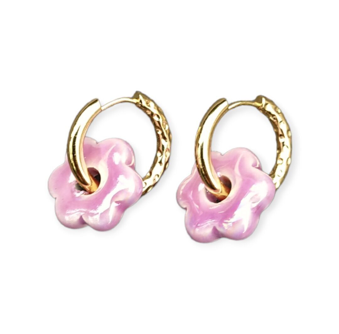 Oorbellen Grieks Keramiek Bloem Klein