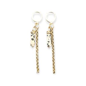 Boucles d'oreilles Pierre Naturelle Jaspe Dalmatien