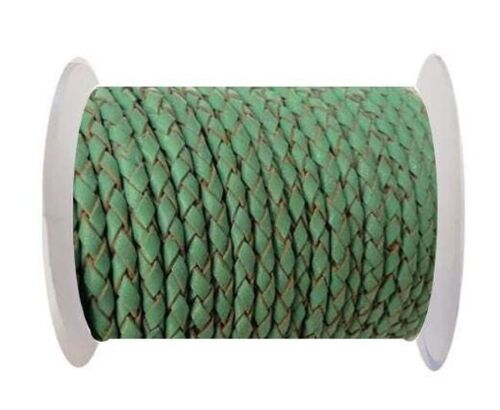 ROUND BRAIDED LEATHER CORD - 3MM - SE/B/540-MINT