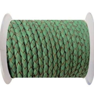ROUND BRAIDED LEATHER CORD - 3MM - SE/B/540-MINT