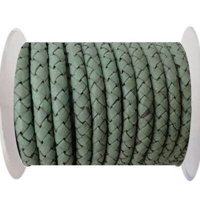 ROUND BRAIDED LEATHER CORD - 3MM - SE/B/616-PASTEL MINT