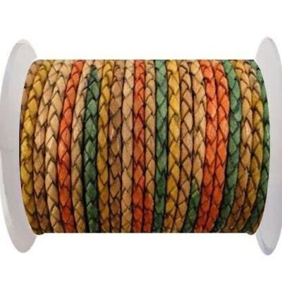 ROUND BRAIDED LEATHER CORD - 3MM - SE/DM/02-SUNRISE