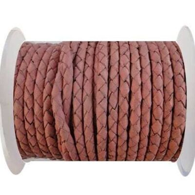 ROUND BRAIDED LEATHER CORD - 3MM -SE/B/722-ROSE